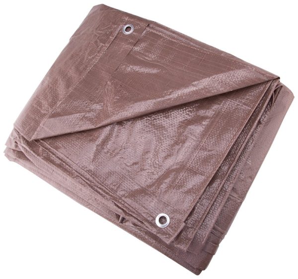 Prosource T1620BB90 Medium Duty Lightweight Poly Tarp, Brown, 16  x 20  Online Hot Sale - Image 2