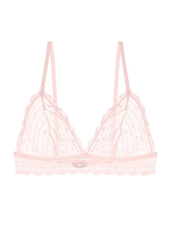 Brassière En Dentelle Et À Pois For Cheap