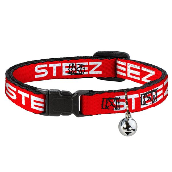 Cat Collar Breakaway - STEEZ Red White For Sale