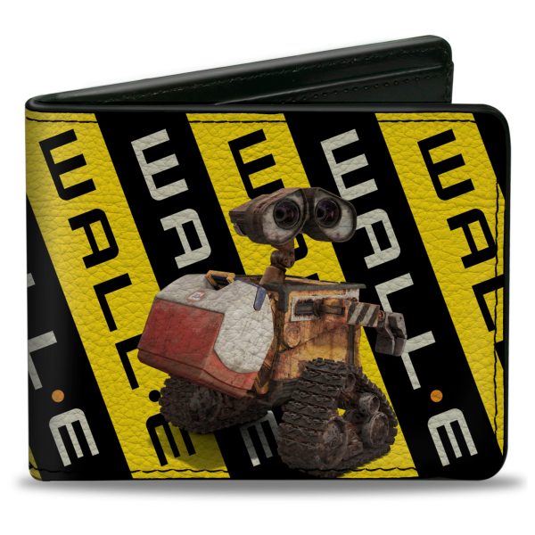 Bi-Fold Wallet - WALL-E 2-Poses Warning Stripe Yellow Black White For Discount