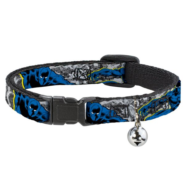 Cat Collar Breakaway - BLACK PANTHER Action Poses Stacked Comics Grays Yellow Blue Red Hot on Sale
