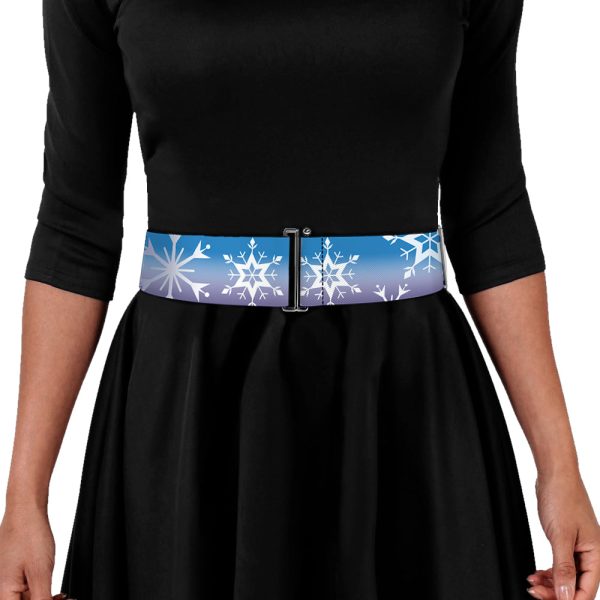 Cinch Waist Belt - Frozen II Snowflakes Blues Purples White on Sale - Image 3