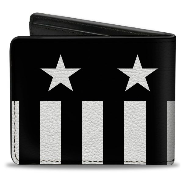 Bi-Fold Wallet - Americana Stars & Stripes Black White Online now - Image 2